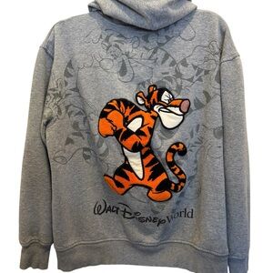 Vintage Walt Disney World Gray Tigger Hoodie, Unisex.